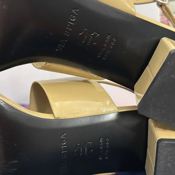 Via Spiga Forte Floating Illusion Block Heel Sandal Italy 8.5 - Picture 10 of 12